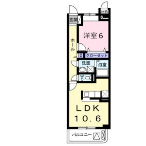 1LDK 間取り図