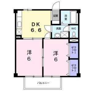 2DK 間取り図