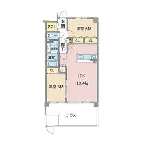 2LDK 間取り図