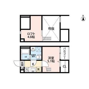 1K 間取り図