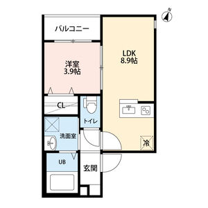 1LDK 間取り図