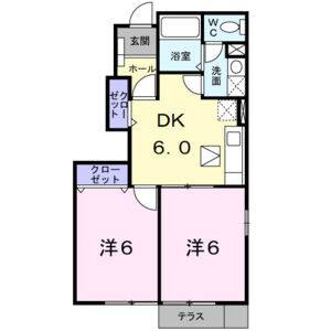 2DK 間取り図