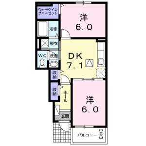 2DK 間取り図