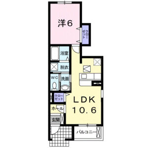 1LDK 間取り図