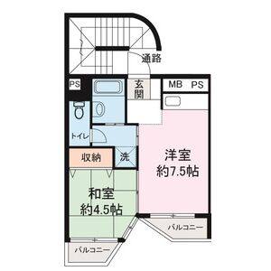 1DK 間取り図