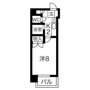 1K 間取り図