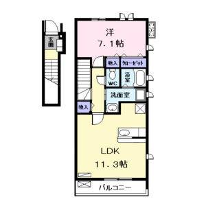 1LDK 間取り図