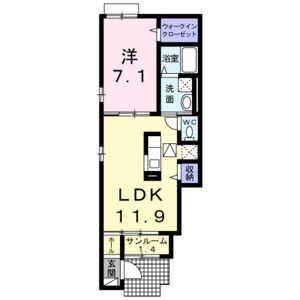 1LDK 間取り図