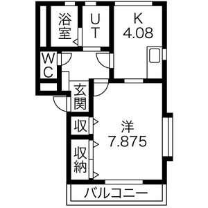 1K 間取り図
