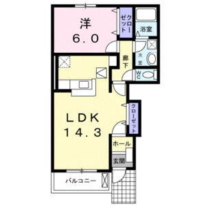 1LDK 間取り図