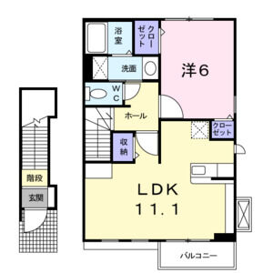 1LDK 間取り図