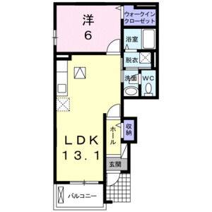 1LDK 間取り図