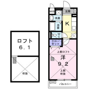 1K 間取り図