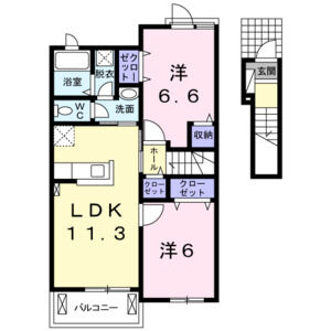 2LDK 間取り図