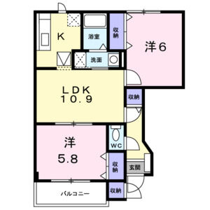 2LDK 間取り図
