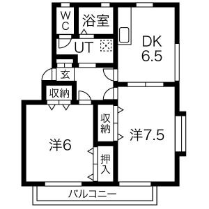 2DK 間取り図