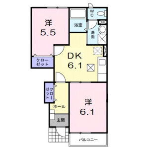 2DK 間取り図