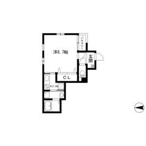 1K 間取り図