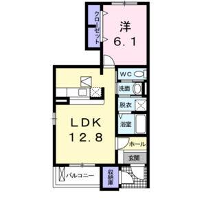 1LDK 間取り図