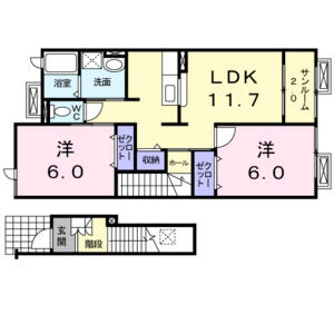 2LDK 間取り図