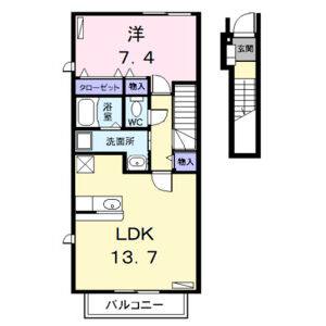 1LDK 間取り図