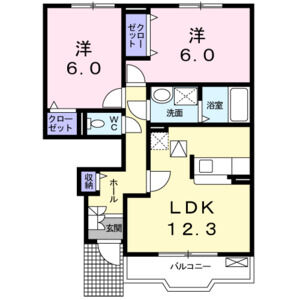 2LDK 間取り図