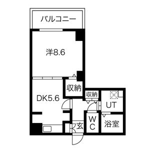 1DK 間取り図