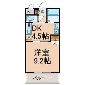 1DK 間取り図