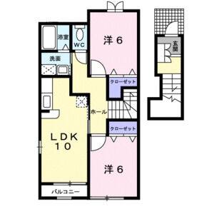 2LDK 間取り図