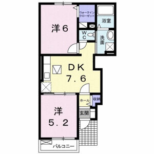 2DK 間取り図