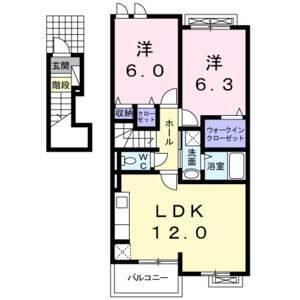 2LDK 間取り図