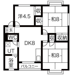 3DK 間取り図