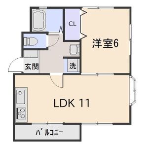 1LDK 間取り図
