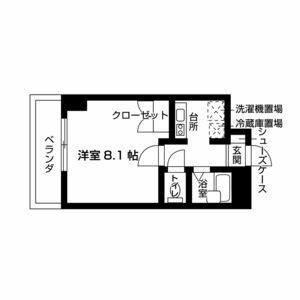 1K 間取り図