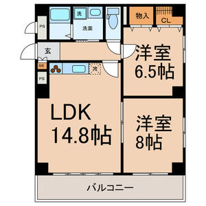 2LDK 間取り図