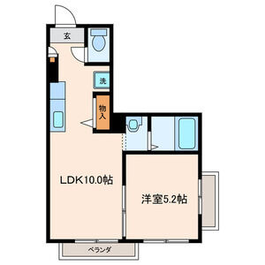 1LDK 間取り図