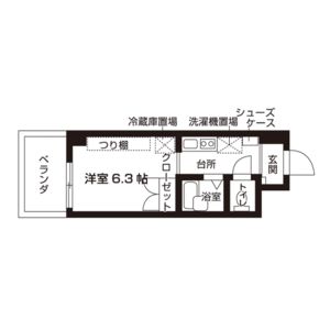 ワンルーム 間取り図