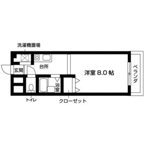 1K 間取り図