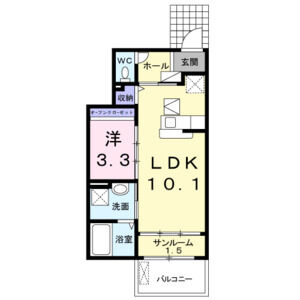 1LDK 間取り図