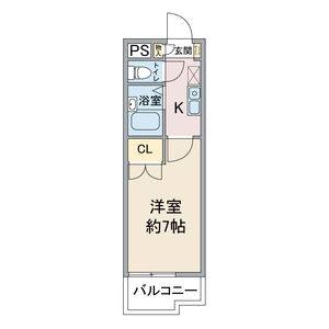 1K 間取り図