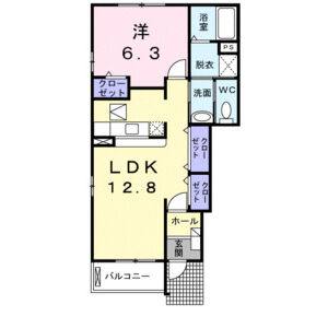 1LDK 間取り図
