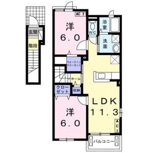 2LDK 間取り図