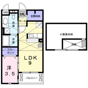 1LDK 間取り図