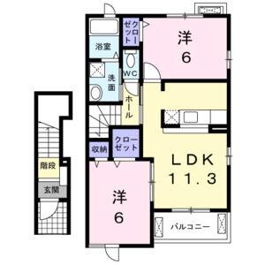 2LDK 間取り図