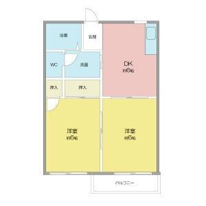 2DK 間取り図