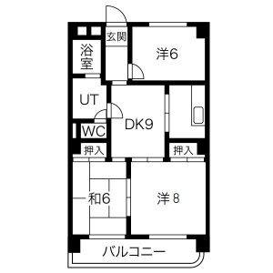 3DK 間取り図