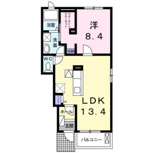 1LDK 間取り図