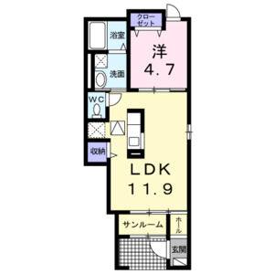 1LDK 間取り図