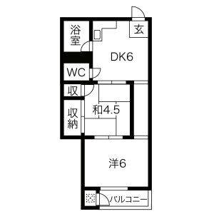 2DK 間取り図