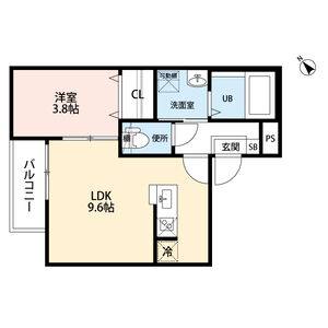 1LDK 間取り図
